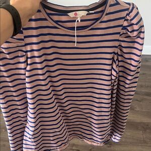 Boden Pink and Blue Striped Top